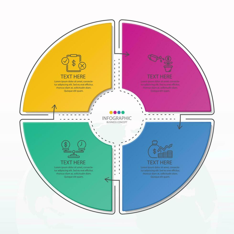 Infographic with 4 steps, process or options. vector