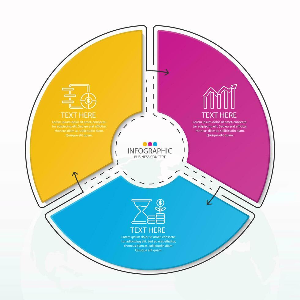 Infographic with 3 steps, process or options. vector