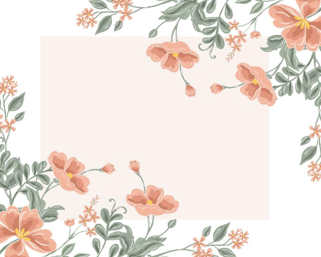 Hand Drawn Vintage Wild Flower Border vector