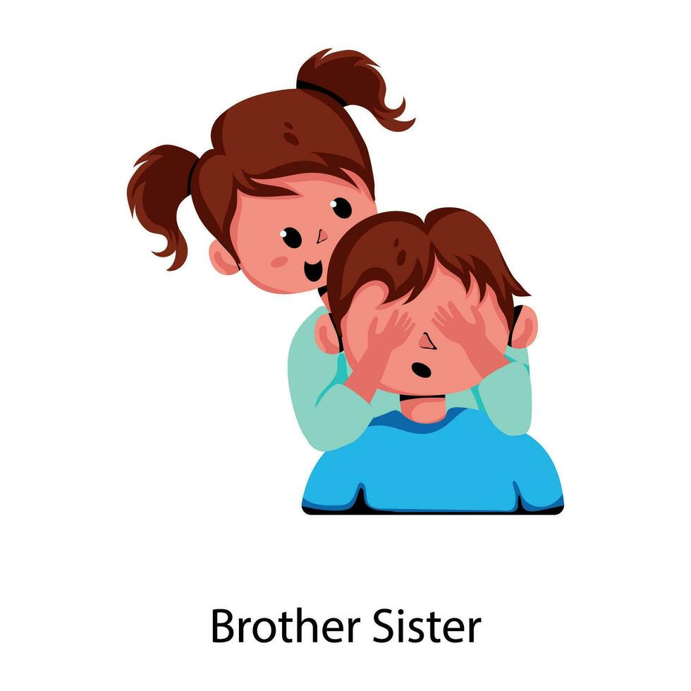 Trendy Brother Sister vector