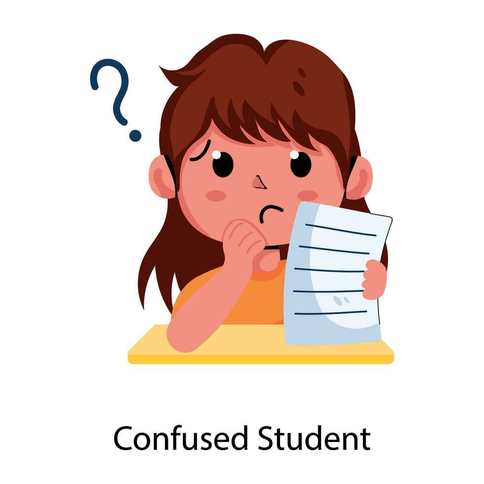 Trendy Confused Student vector