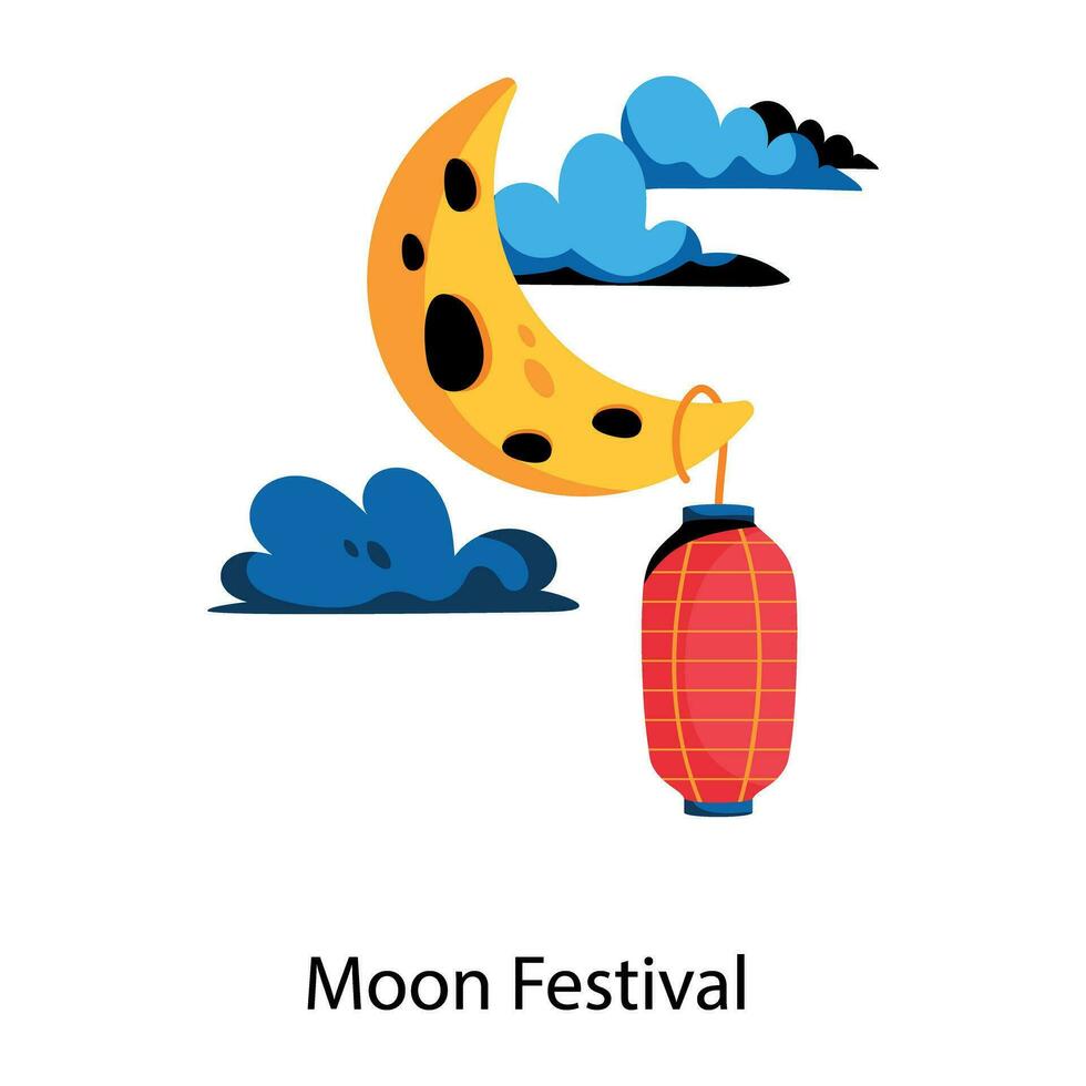 Trendy Moon Festival vector