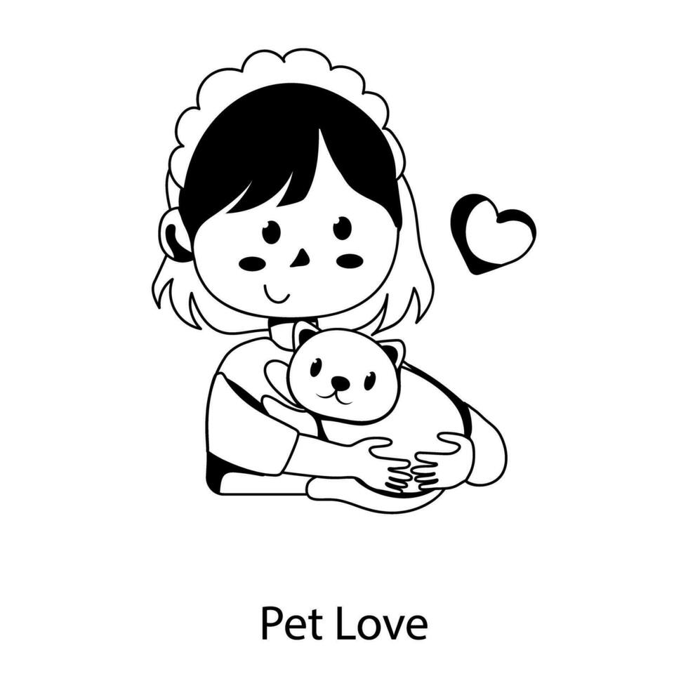 Trendy Pet Love vector