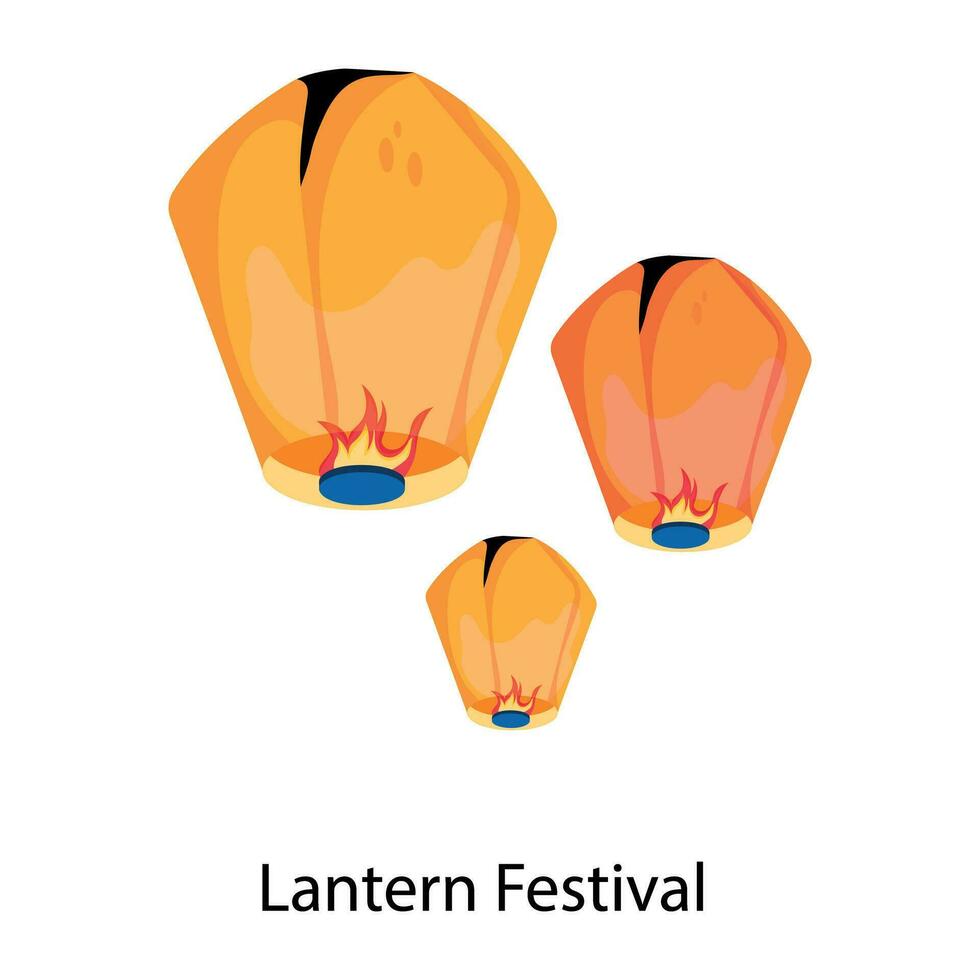 Trendy Lantern Festival vector