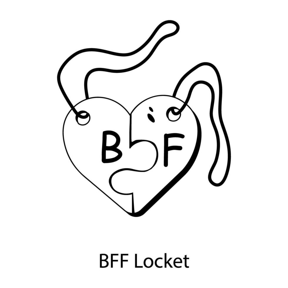 Trendy BFF Locket vector