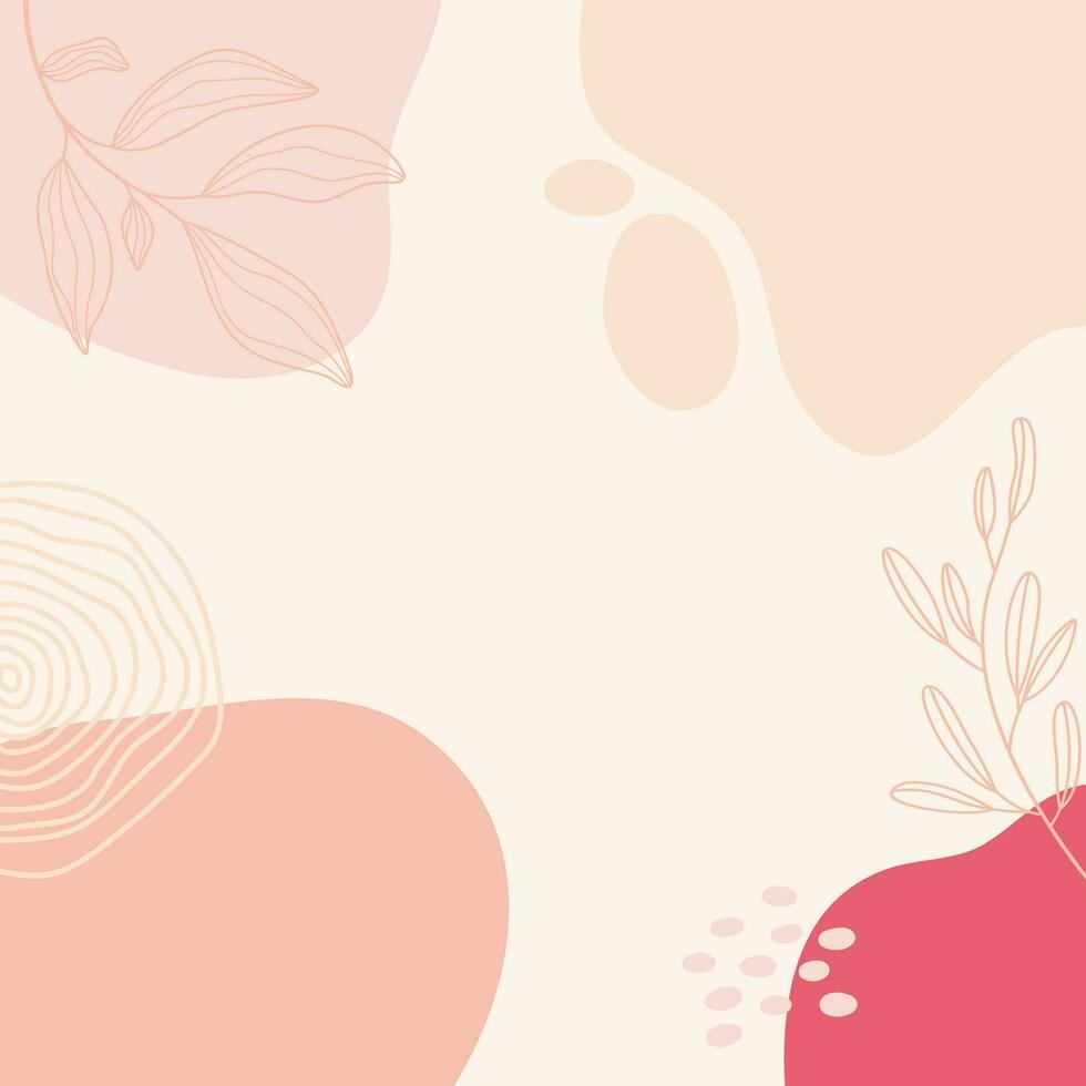 diseño de fondo de marco de banner. ilustración de vector de fondo de cartel colorido. plantas exóticas, ramas, impresión de arte para belleza, moda y productos naturales, bienestar, boda y evento.