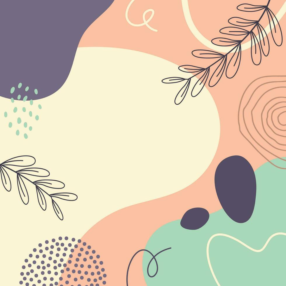 Design banner frame background .Colorful poster background vector illustration.Exotic plants, branches,art print for beauty, fashion and natural products,wellness, wedding and event.