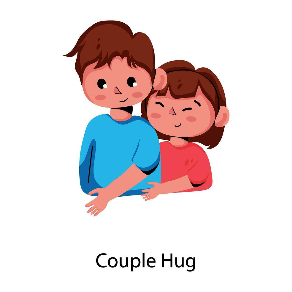 Trendy Couple Hug vector