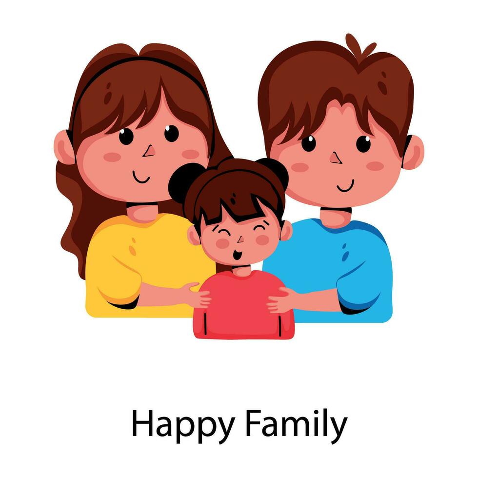 Trendy Happy Family vector