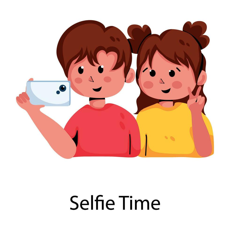 Trendy Selfie Time 36344949 Vector Art at Vecteezy
