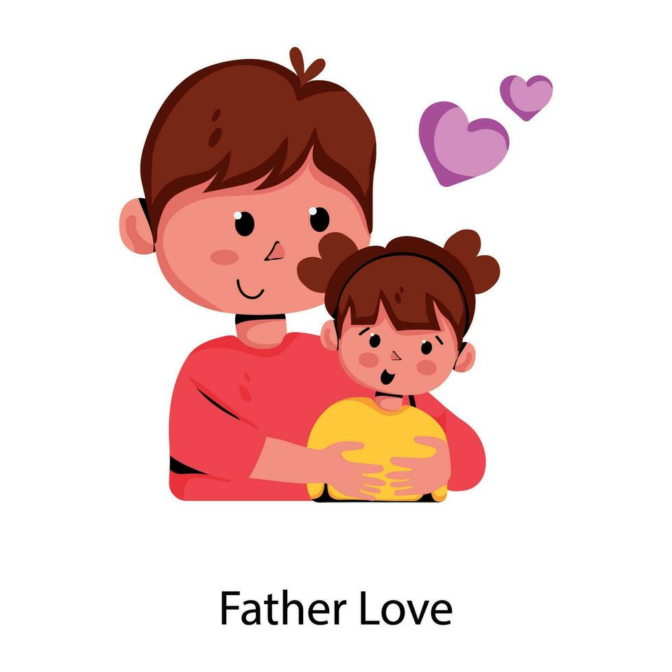 Trendy Father Love vector