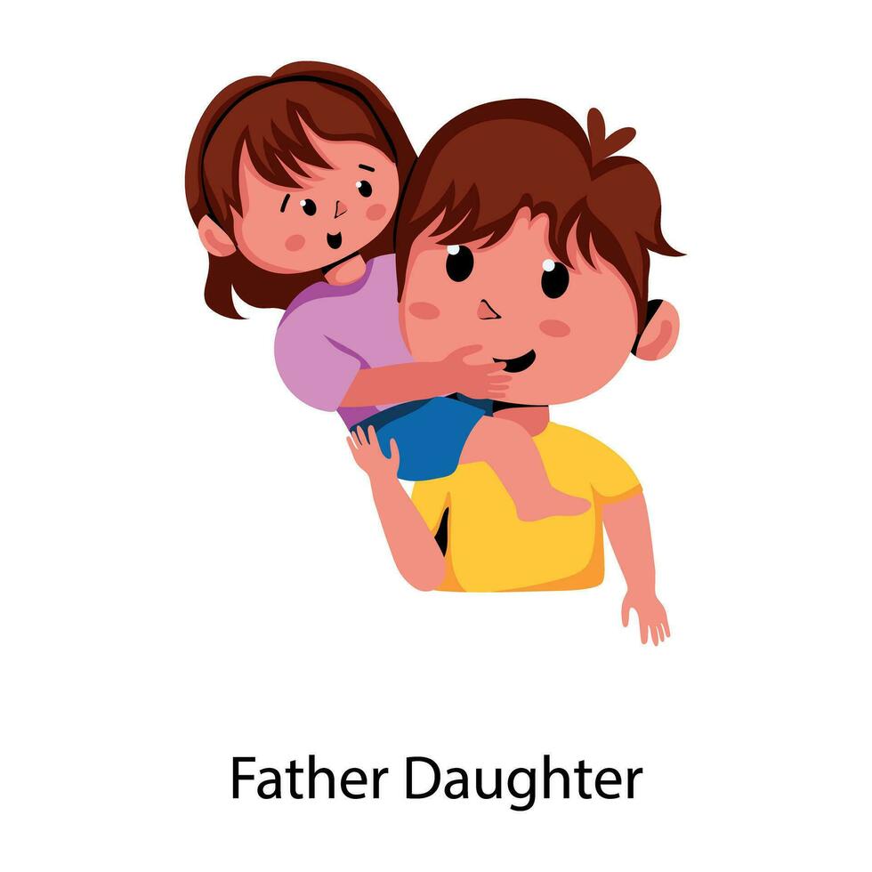 Trendy Father Daughter vector