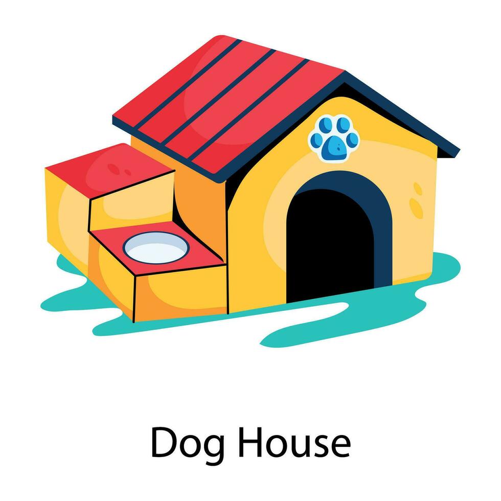 Trendy Dog House vector
