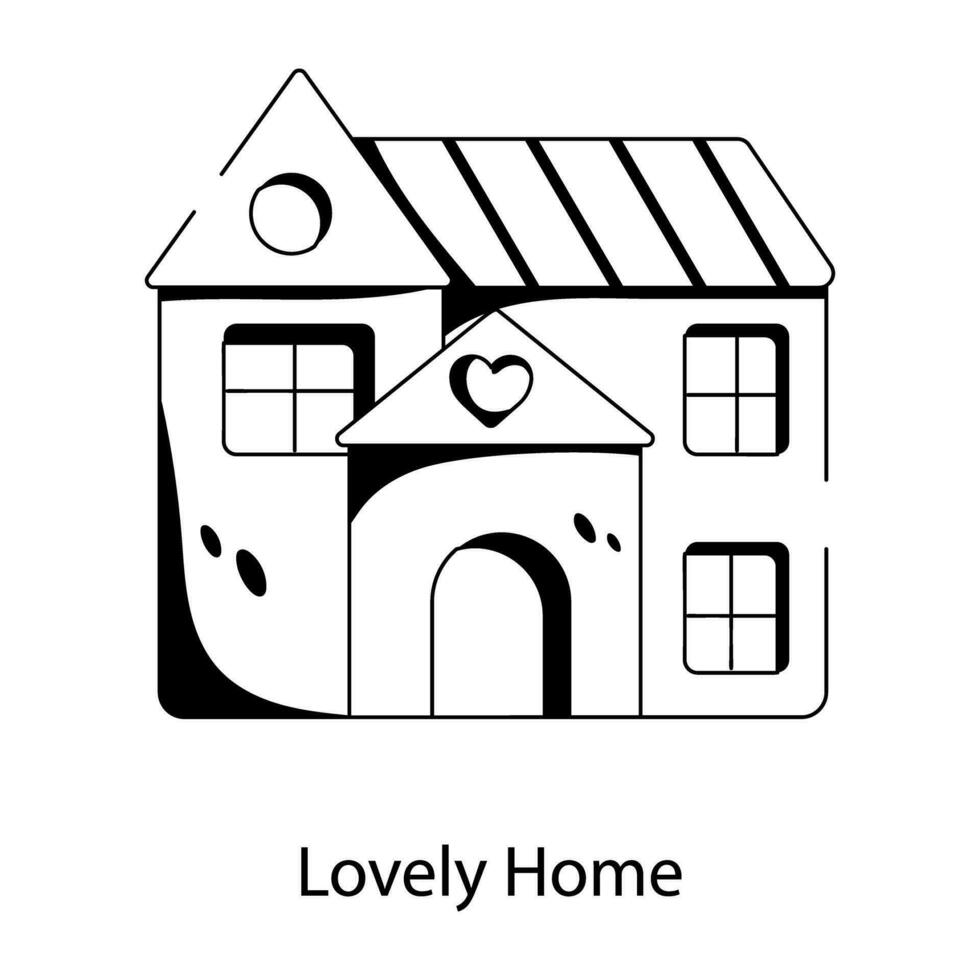 Trendy Lovely Home vector