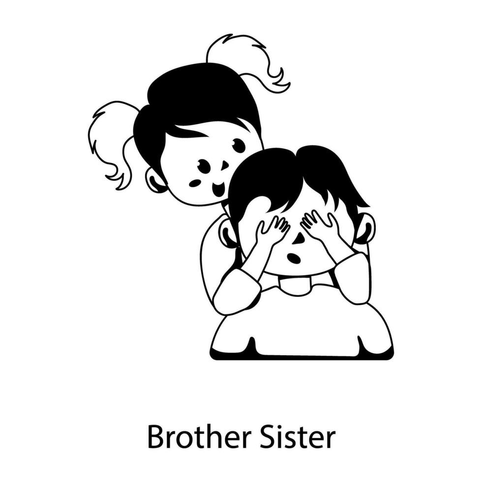 Trendy Brother Sister vector