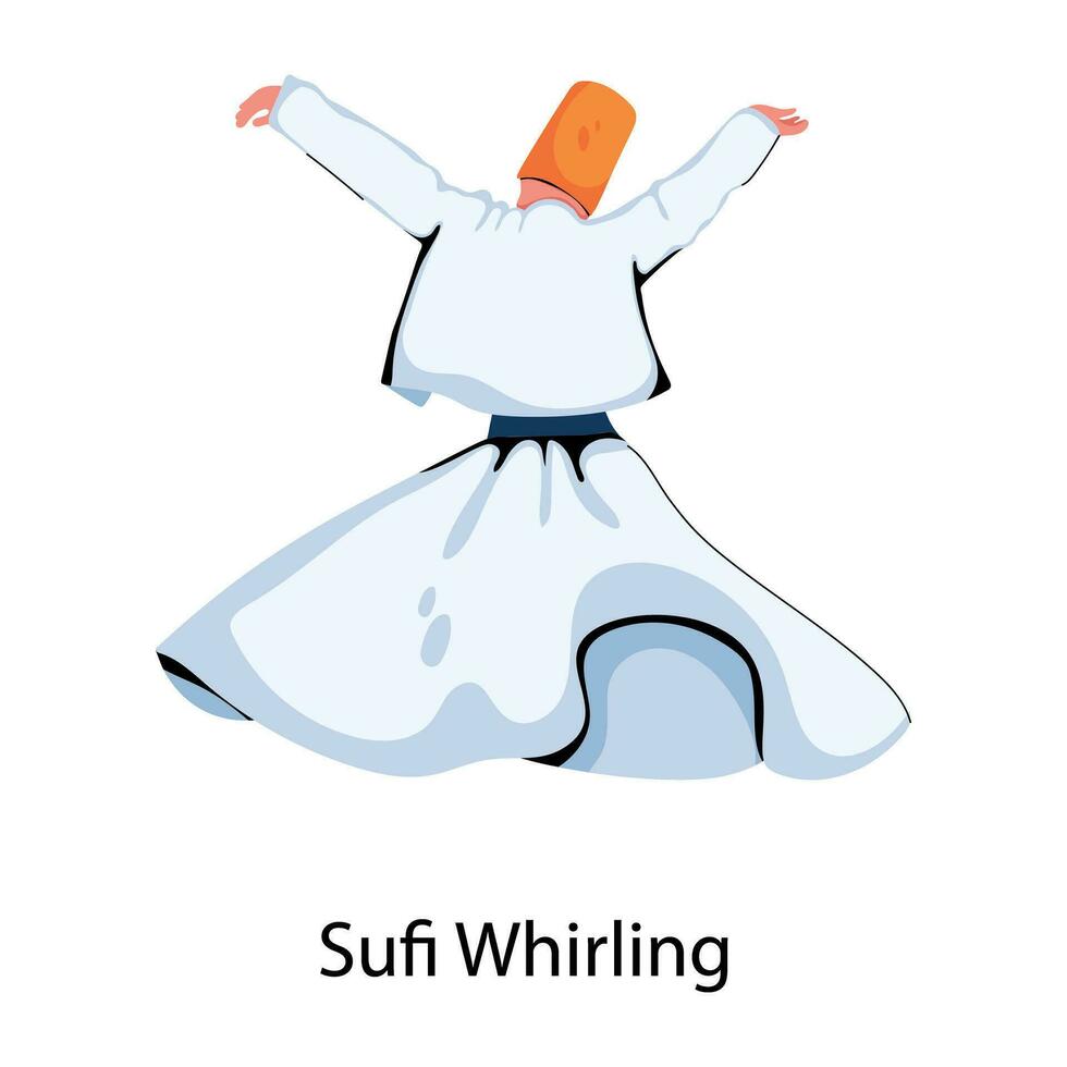 Trendy Sufi Whirling vector