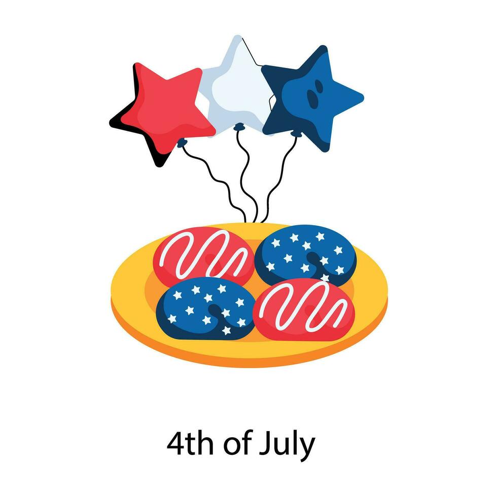 Trendy 4th of July vector