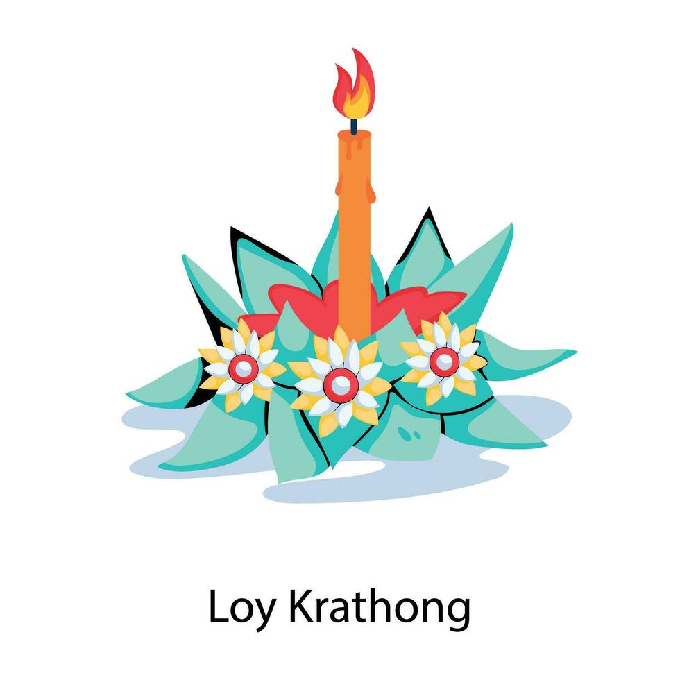 Trendy Loy Krathong vector
