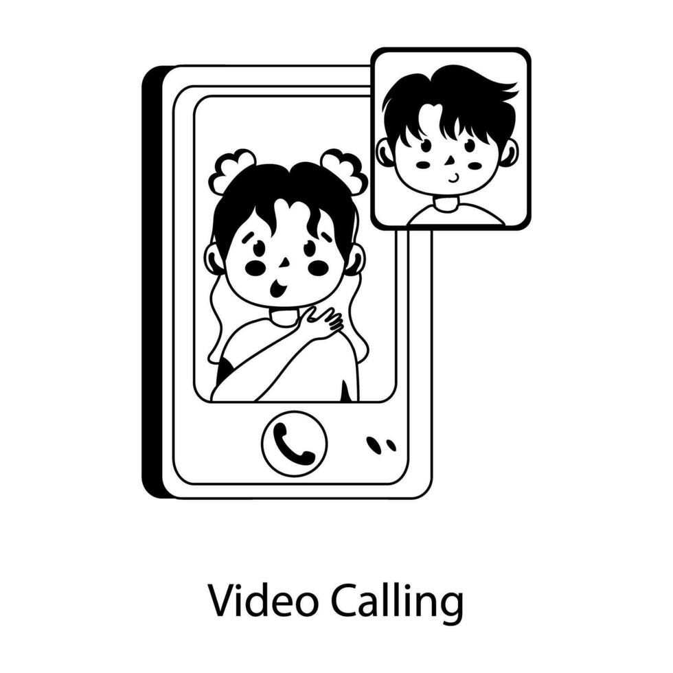 Trendy Video Calling vector
