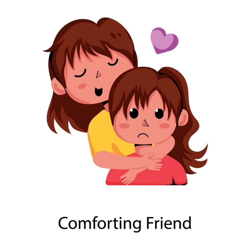 Trendy Comforting Friend vector