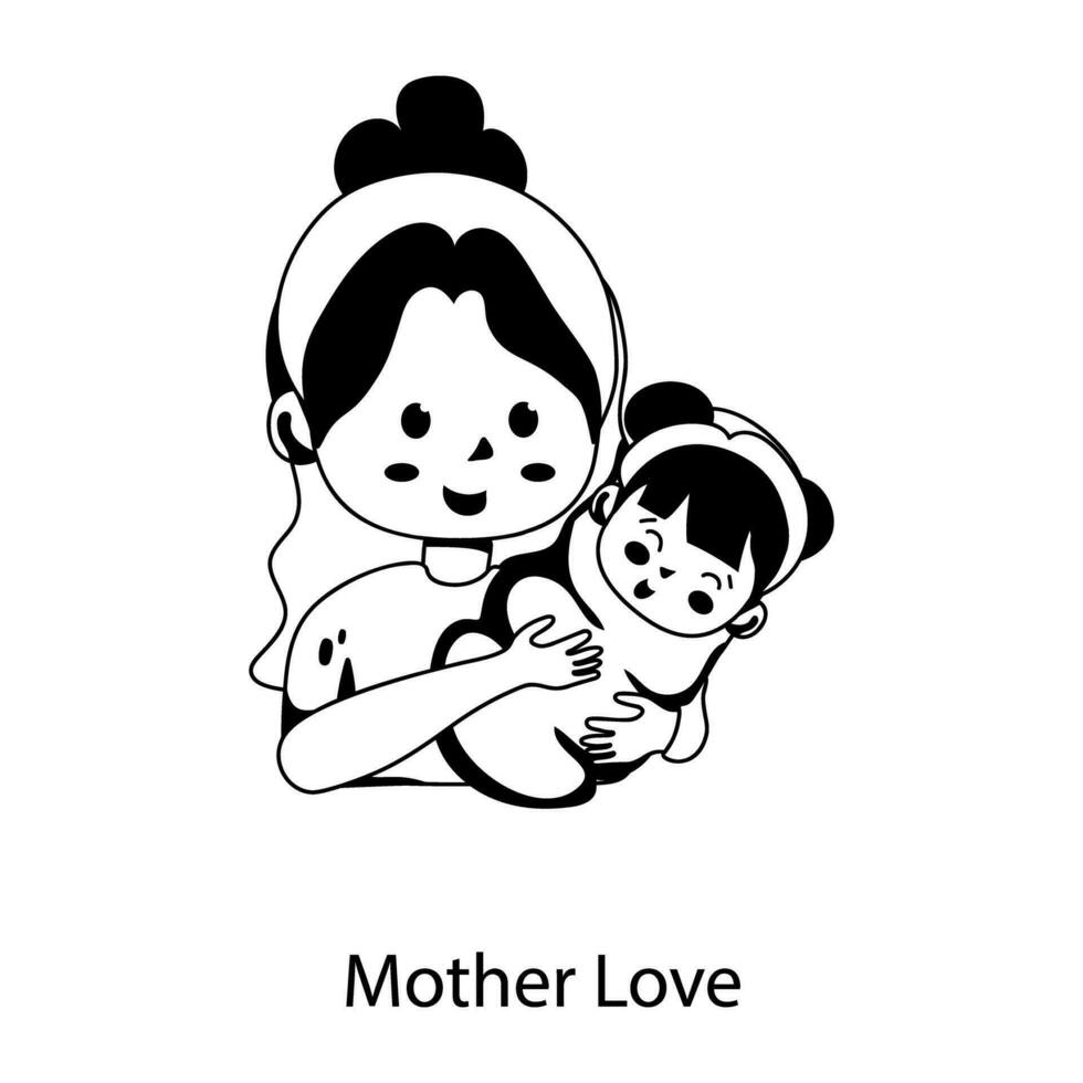 Trendy Mother Love vector