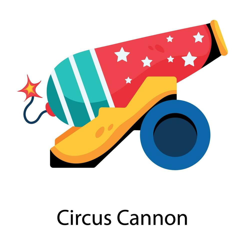 Trendy Circus Cannon vector