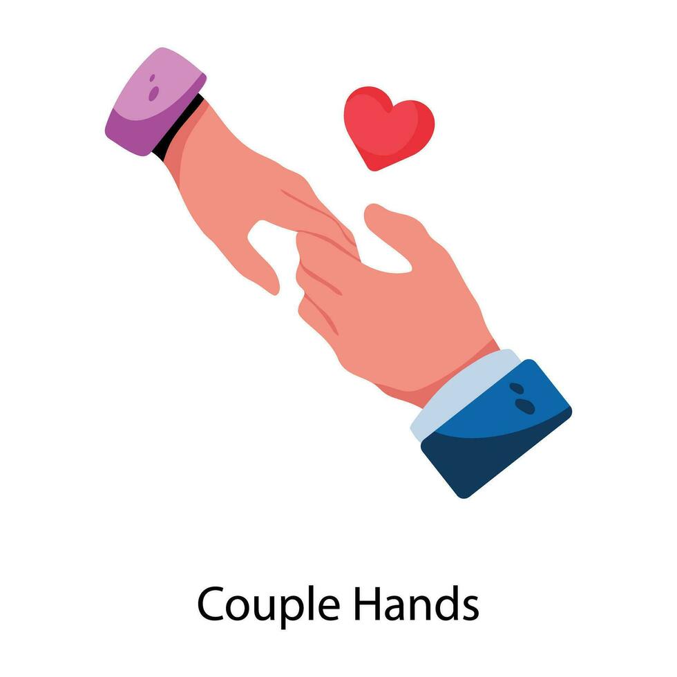 Trendy Couple Hands vector