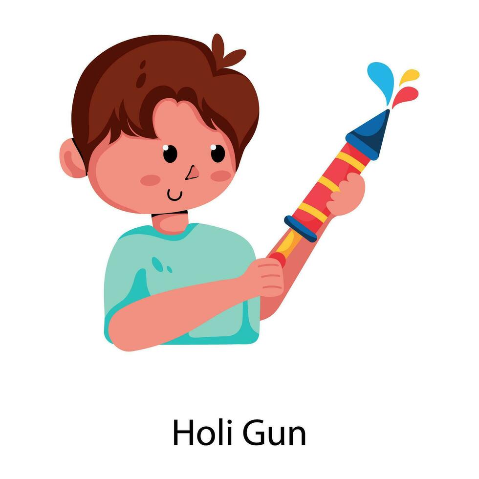 Trendy Holi Gun vector