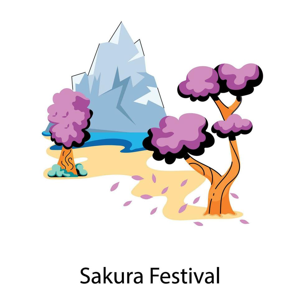 Trendy Sakura Festival vector