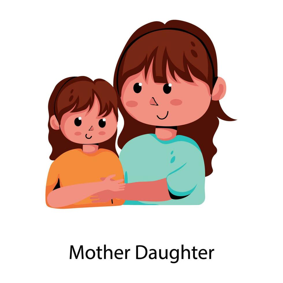 Trendy Mother Daughter vector