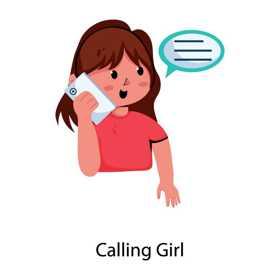 Trendy Calling Girl vector