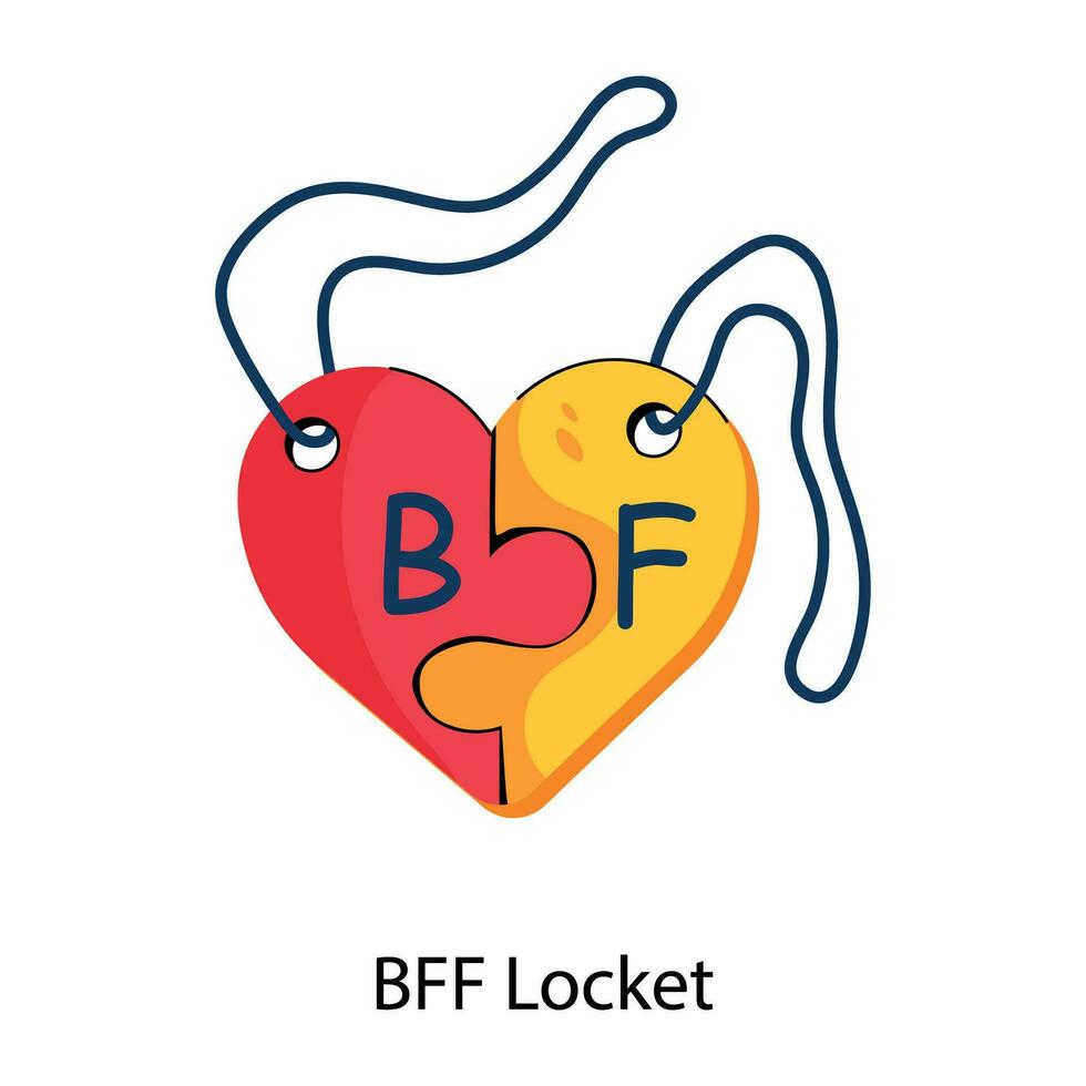Trendy BFF Locket vector