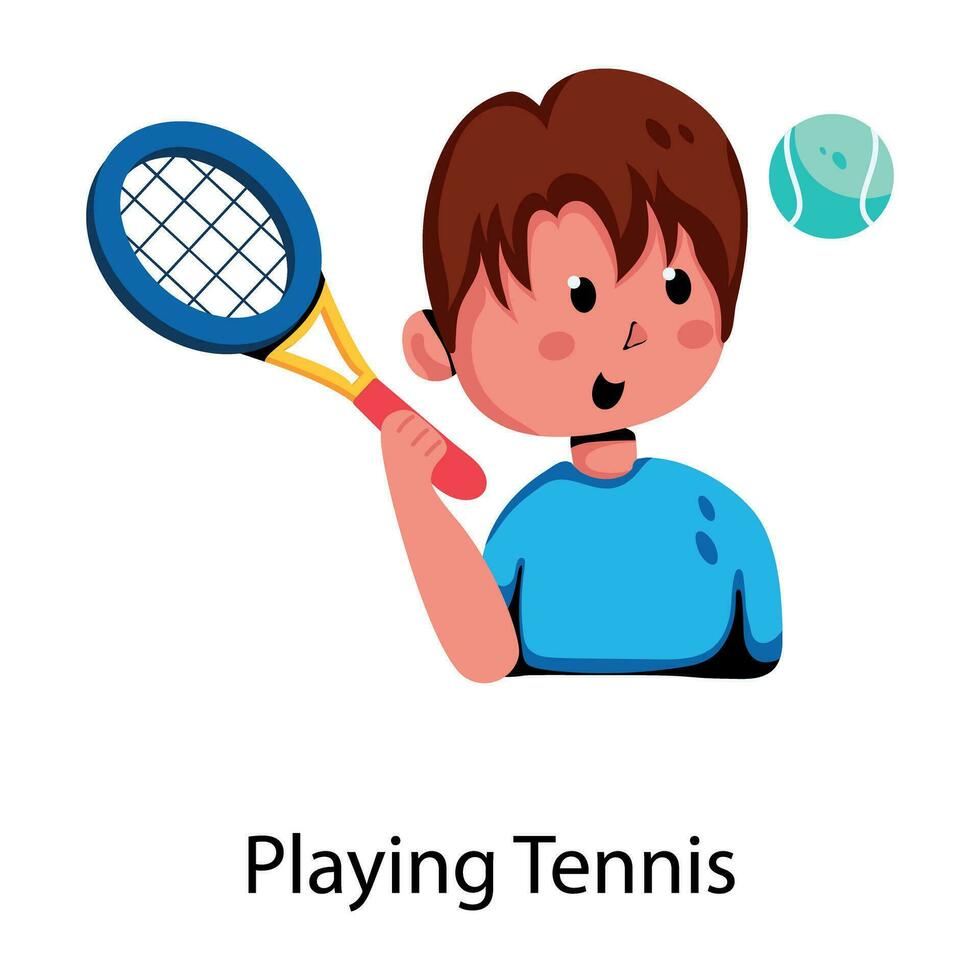 Trendy Playing Tennis vector