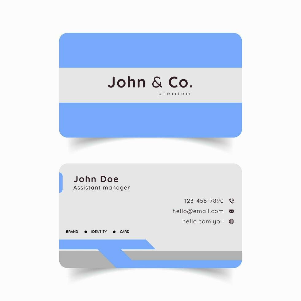 Blue info Business card template vector