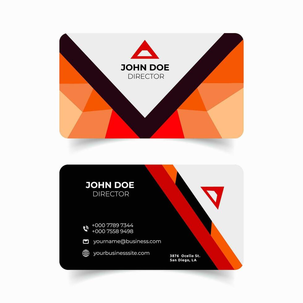 Abstract Triangles Business Card Design vector