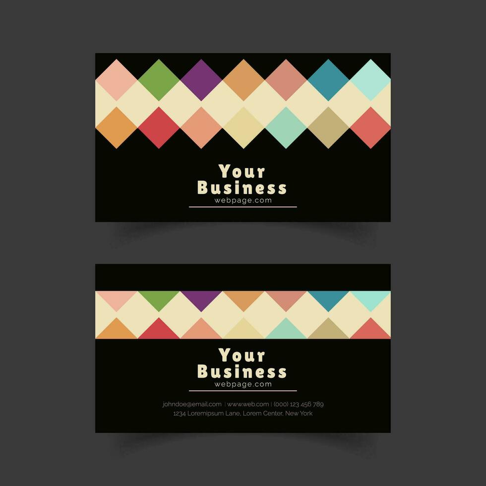 Abstract Colors Dark Business Card Design vector