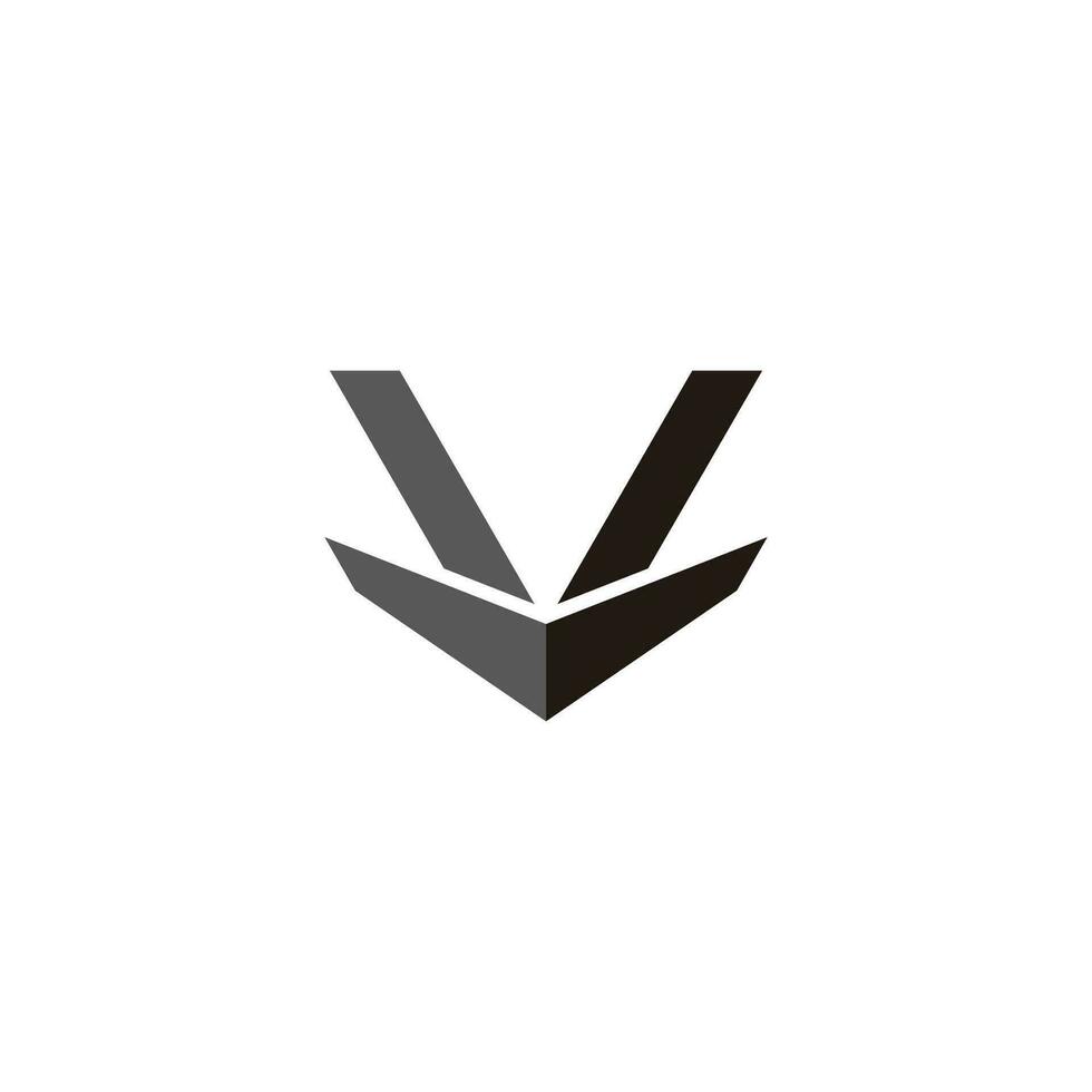 letter vl simple 3d shadow logo vector