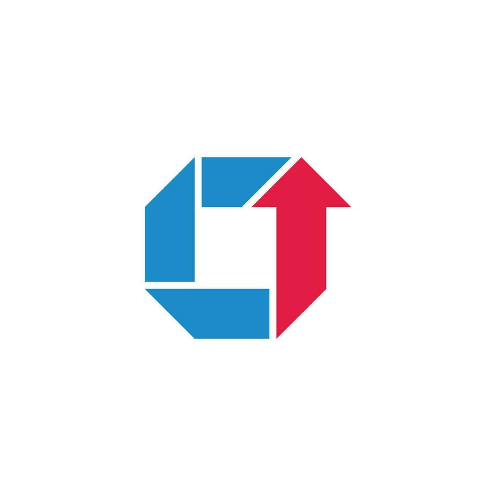 letter c arrow up simple geometric logo vector