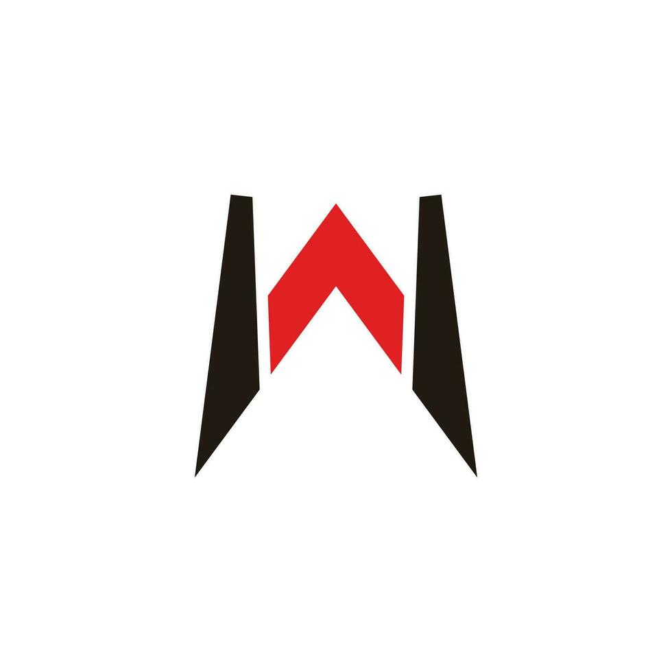 letter w arrow up simple geometric logo vector
