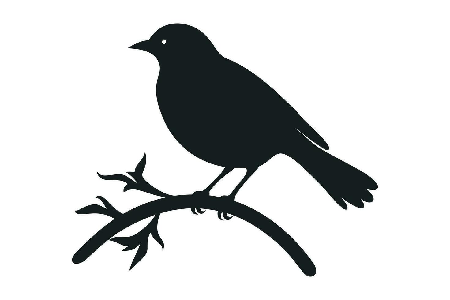 crow sitting vector silhouette isolated  VectorPrint