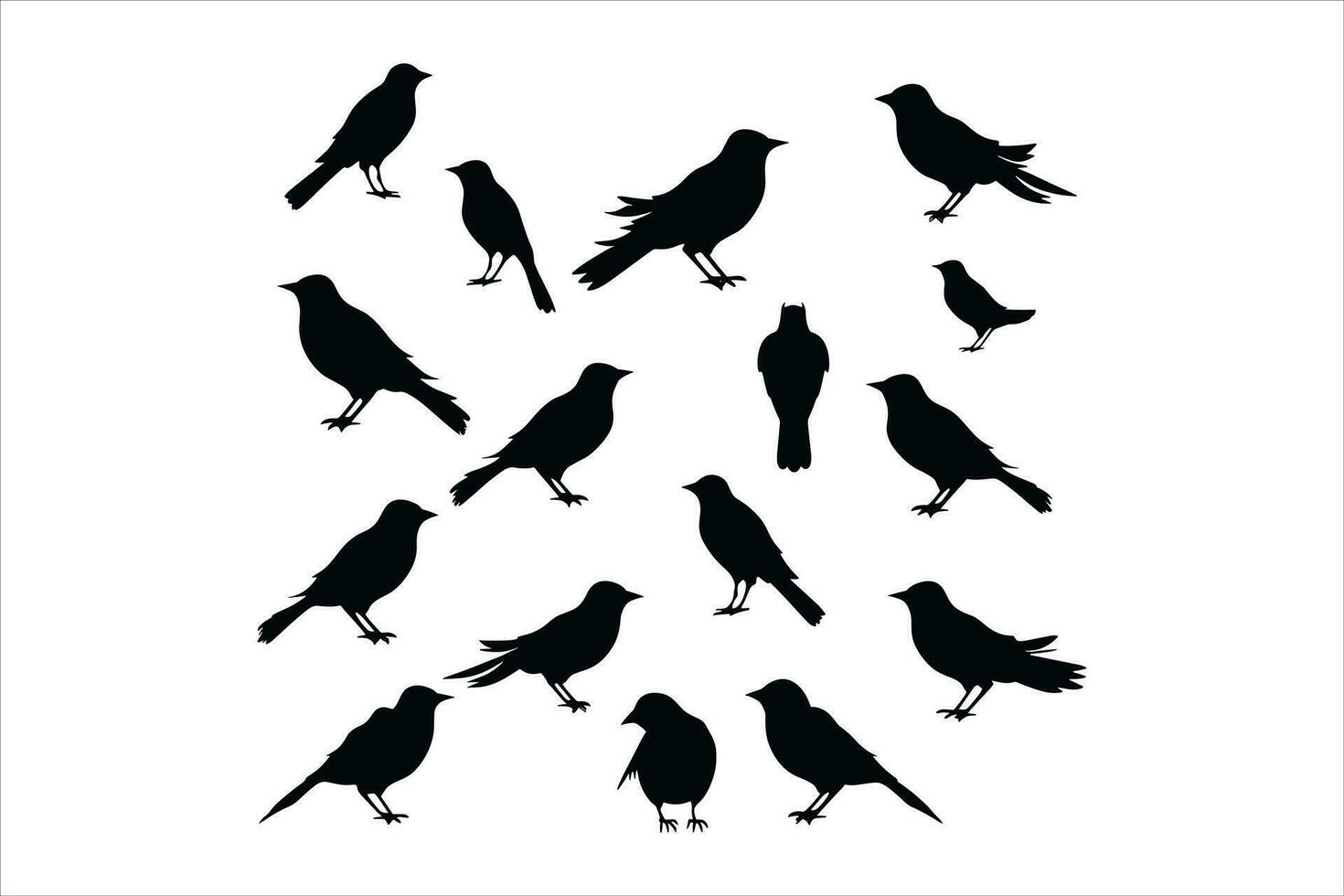 crow sitting vector silhouette isolated  VectorPrint