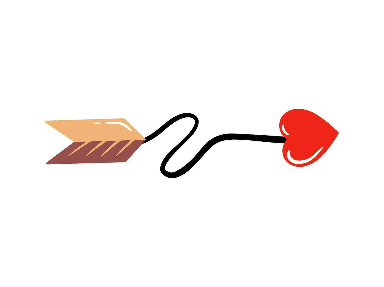 Red Heart Arrow Valentine Day vector