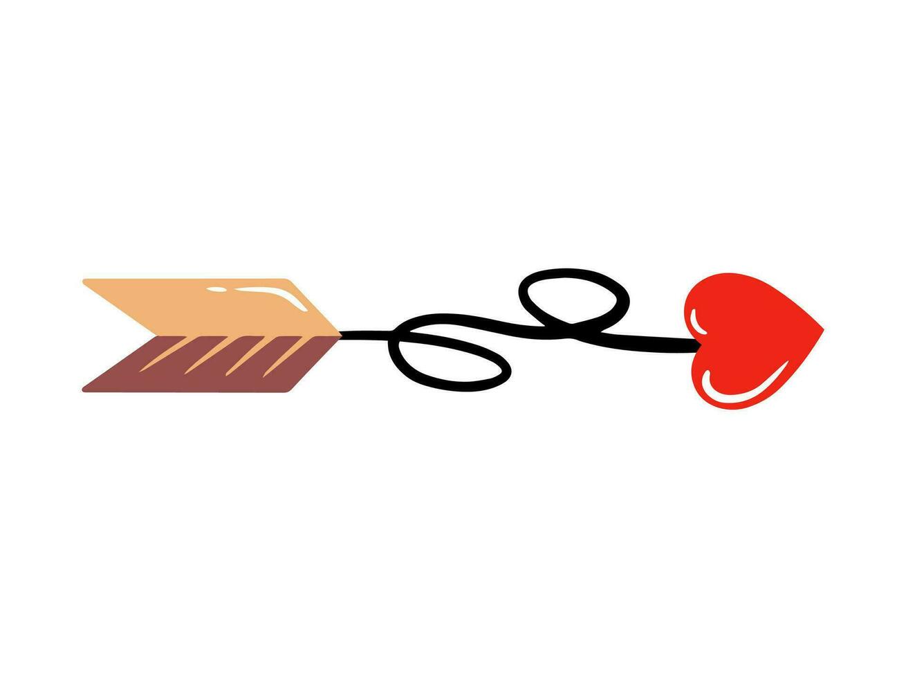 Red Heart Arrow Valentine Day vector