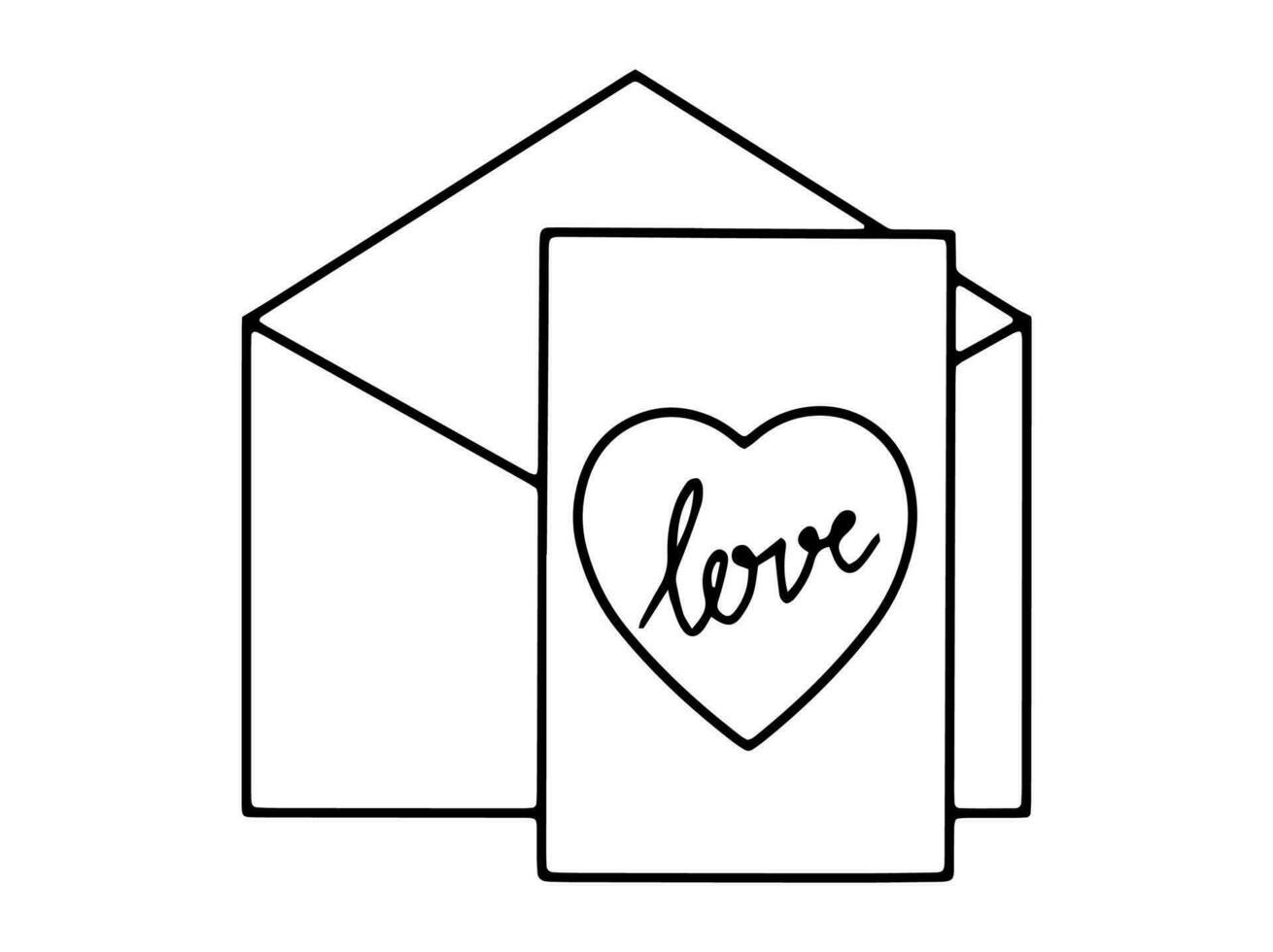 Hand Drawn Heart Letter for Valentine Day vector