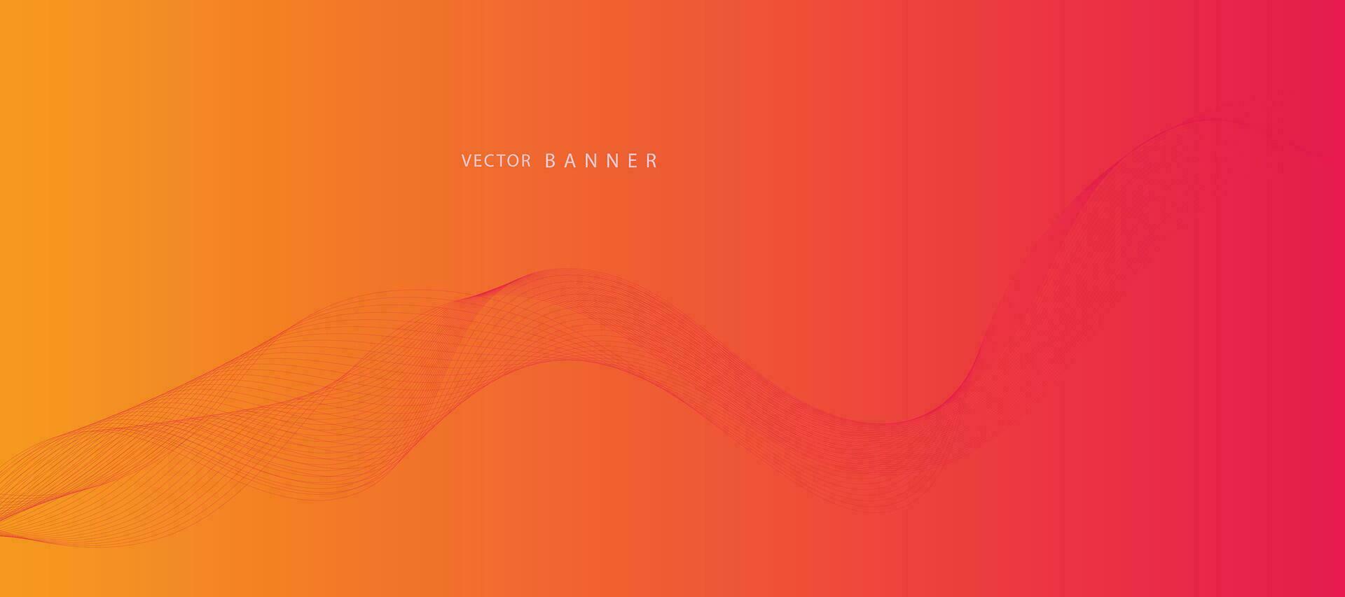 Abstract gradient background with wavy lines. vector