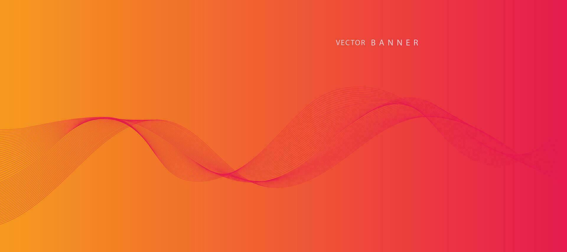 Abstract gradient background with wavy lines. vector