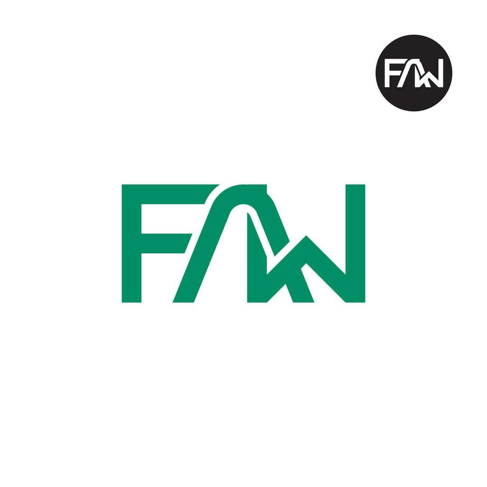 Letter FAW Monogram Logo Design vector