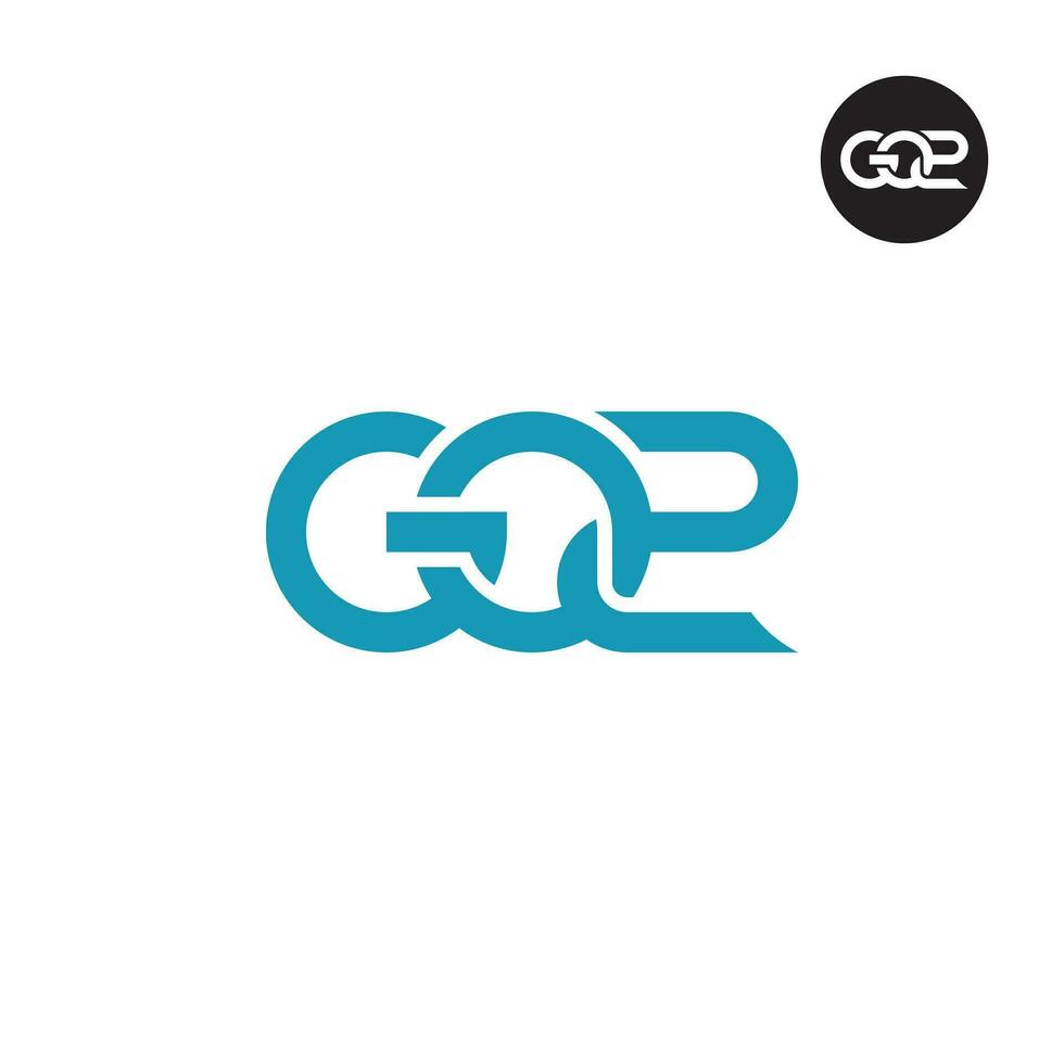 Letter GO2 Monogram Logo Design vector