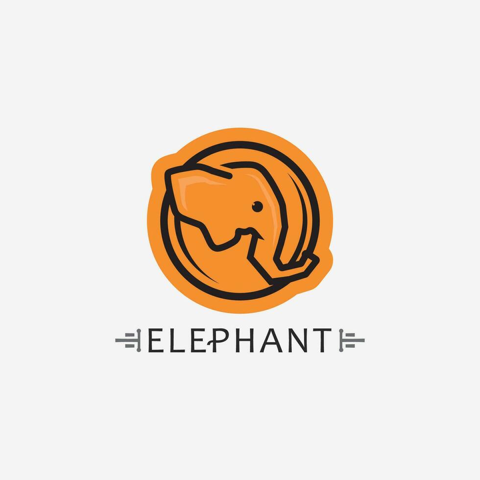 elefante logo vector ilustrador plantilla de diseño