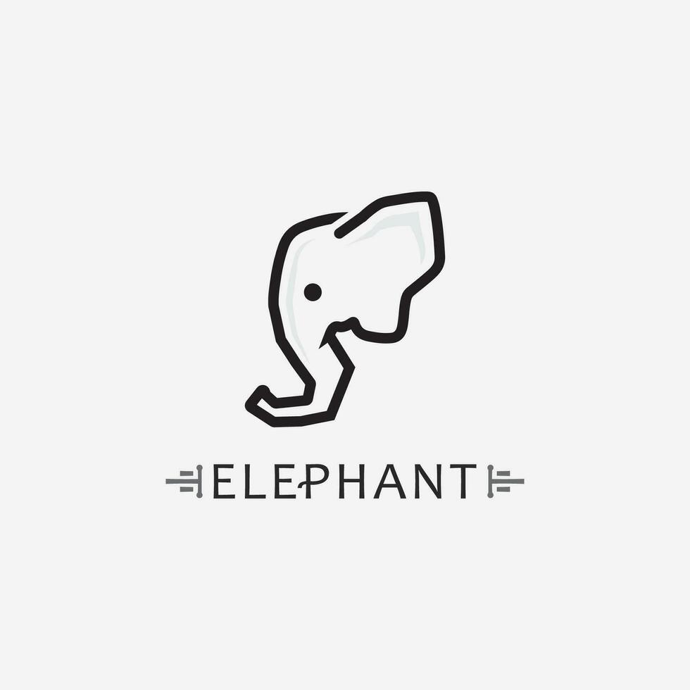 elefante logo vector ilustrador plantilla de diseño